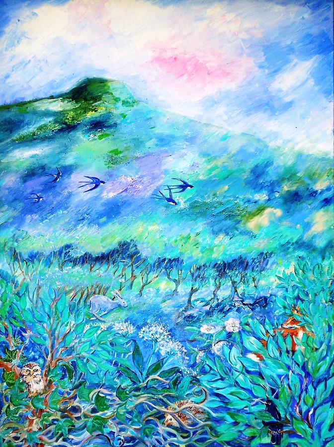 Wildlife Clouds and Shadows on Eagle Hill Painting by Trudi Doyle