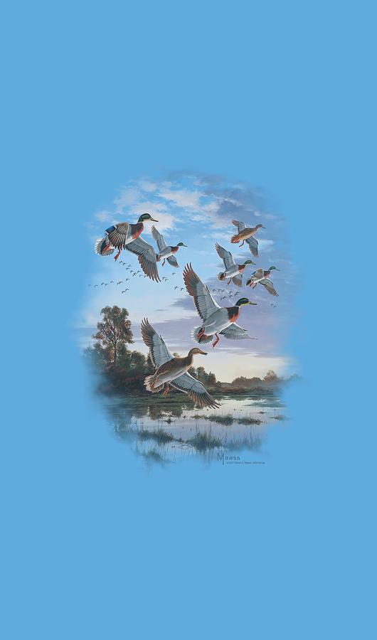Landscape Digital Art - Wildlife - Evening Flight Mallards by Brand A Landscape Digital Art - Wildlife - Evening Flight Mallards by Brand A