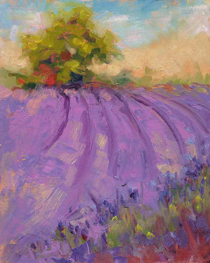 Impressionism Painting - Wildrain Lavender Farm by Talya Johnson