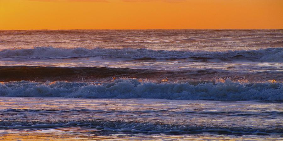 Wildwood Beach Golden Sky Photograph by David Dehner