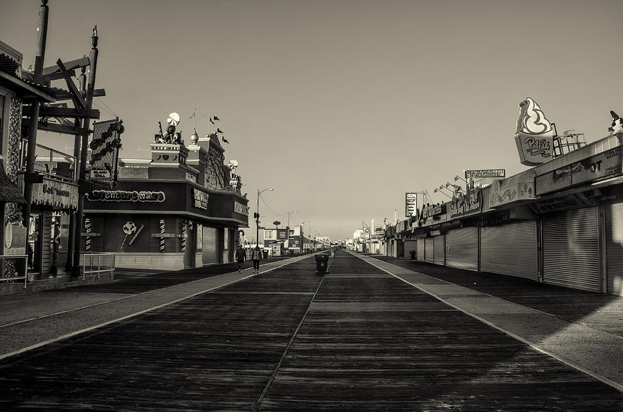Wildwood Boardwalk - After the Summer Season Photograph by Bill Cannon