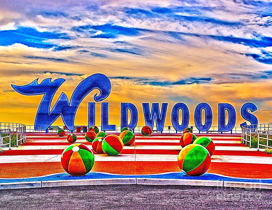 Wildwoods Sign Photograph by Nick Zelinsky