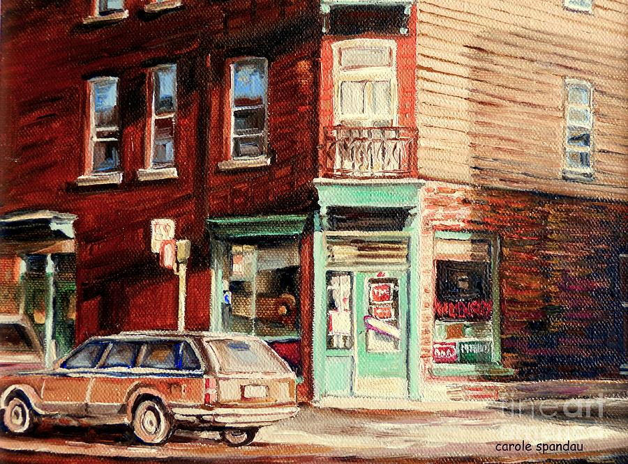 Wilenskys Corner Diner Montreal Vintage City Scenes Painting by Carole Spandau