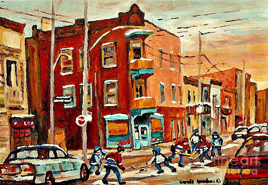 Wilenskys Paintings Hockey Art Commissions Originals Prints By Authentic Montreal Artist C Spandau Painting by Carole Spandau