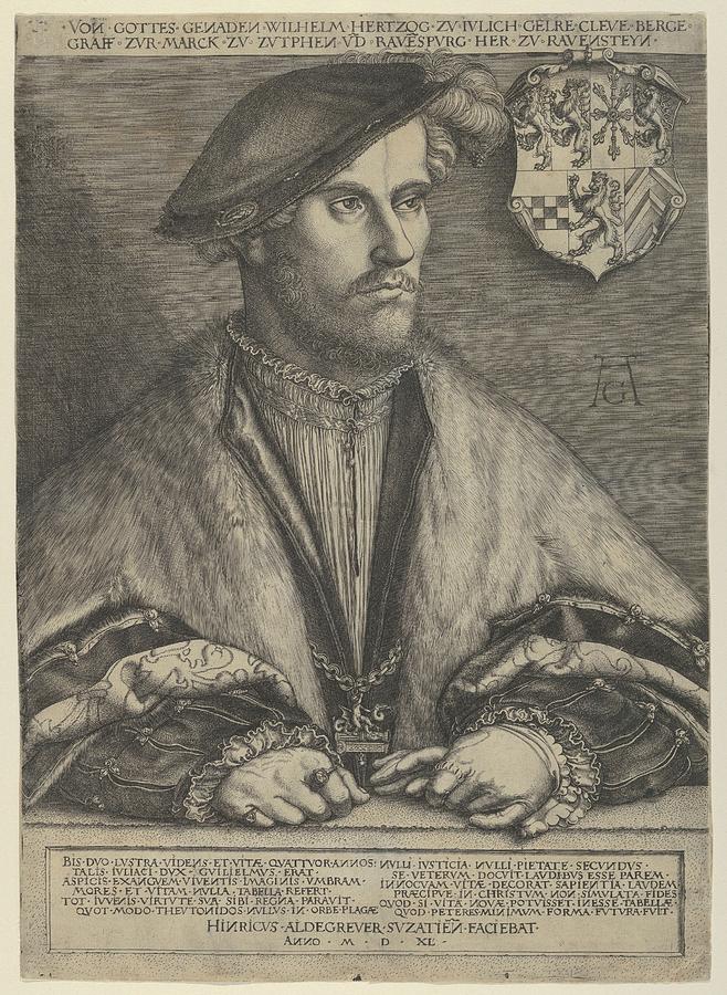 Wilhelm V. Duke Of Julich, Cleve Drawing by Heinrich Aldegrever | Fine ...