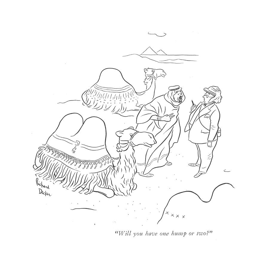 Will You Have One Hump Or Two? Drawing by Richard Decker Will You Have One Hump Or Two? Drawing by Richard Decker