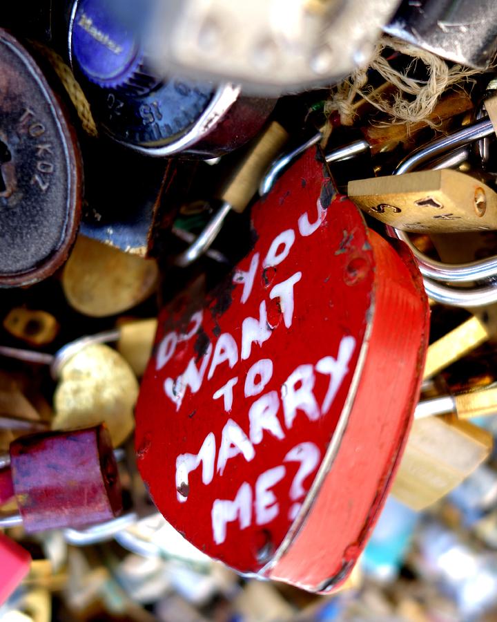 Do You Want to Marry Me love lock Paris Photograph by Toby McGuire