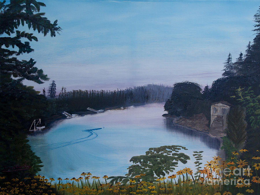 Willamette River Oregon Painting by Ian Donley