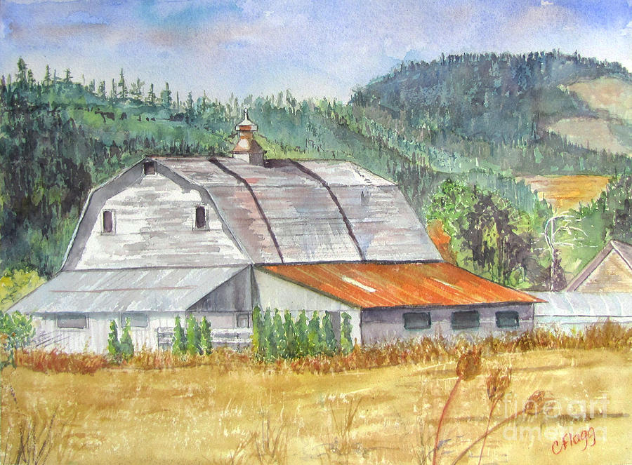 Willamette Valley Barn Painting by Carol Flagg