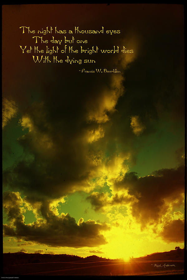 Abstract Photograph - Willamette Valley Sunset and Quote by Mick Anderson