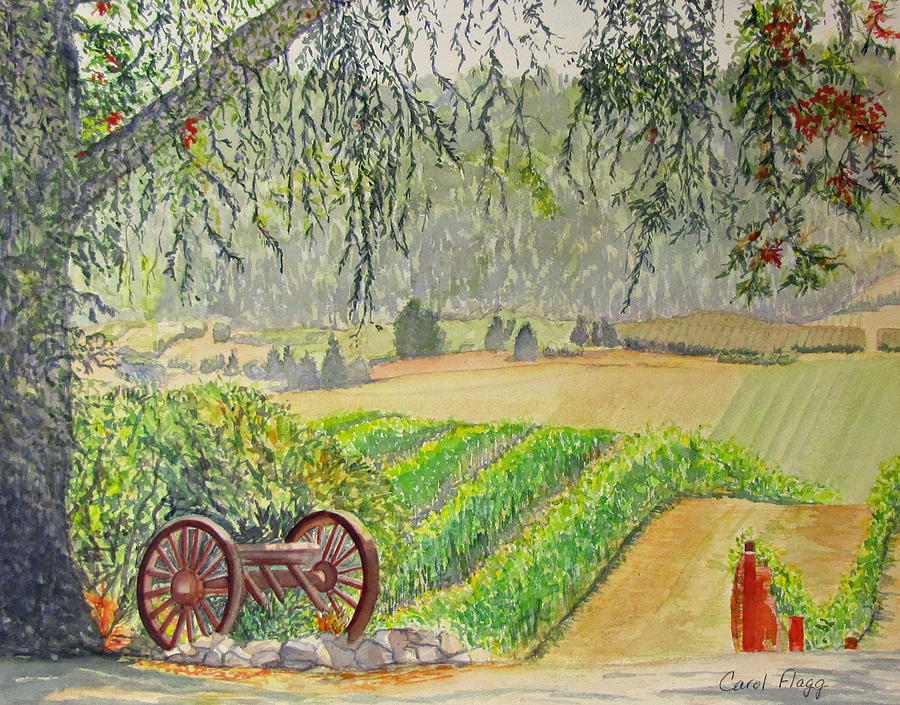 Willamette Valley Winery Painting by Carol Flagg
