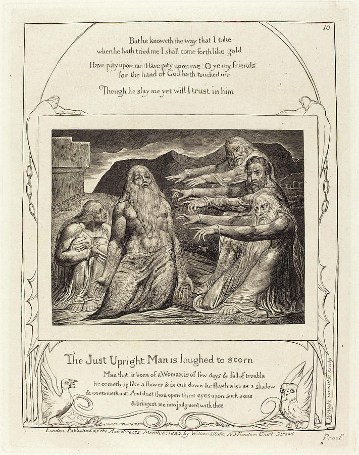 William Blake Drawing - William Blake British, 1757 - 1827, Job Rebuked by Quint Lox