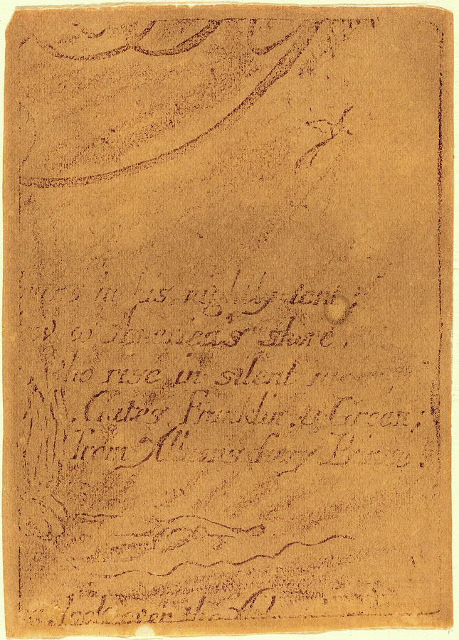William Blake Drawing - William Blake, British 1757-1827, Restrike From Fragment by Litz Collection