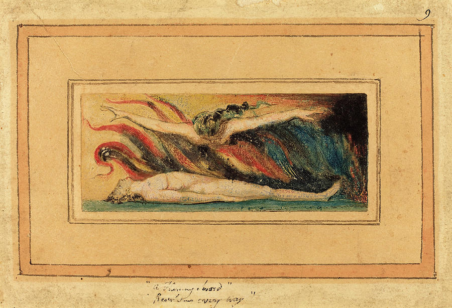 William Blake Drawing - William Blake British, 1757 - 1827, The Soul Hovering by Quint Lox