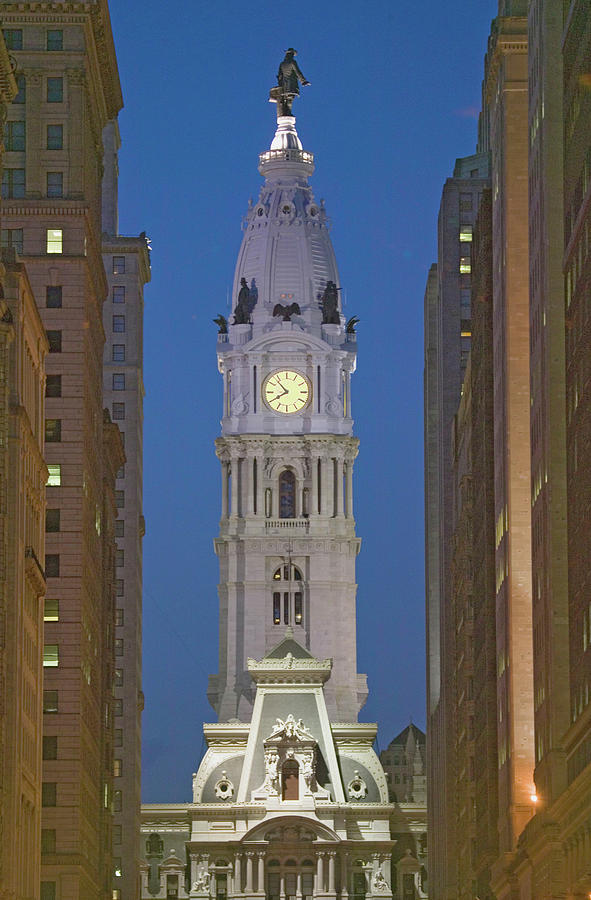 Philadelphia Photograph - William Penn Statue On The Top Of City by Panoramic Images