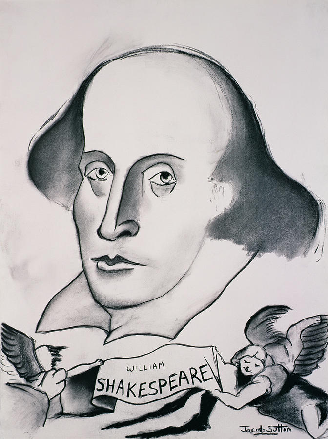 William Shakespeare 1564-1616 1994 Charcoal On Paper Photograph by