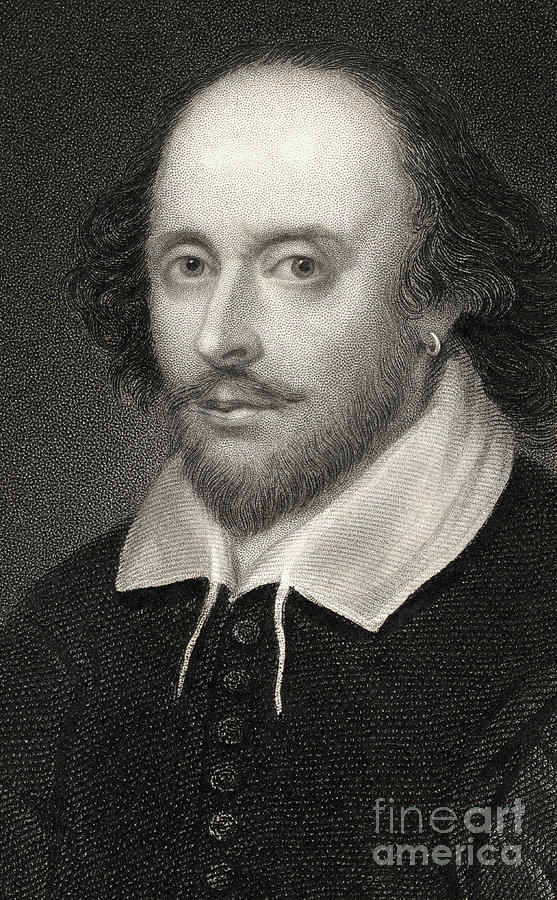 Poet Drawing - William Shakespeare from The Gallery of Portraits by English School