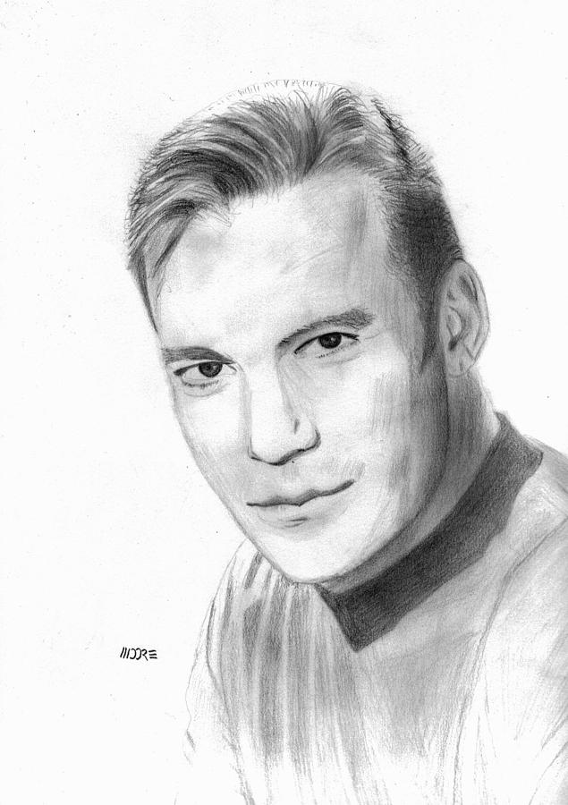 William Shatner - Capt. Kirk Drawing by Pat Moore