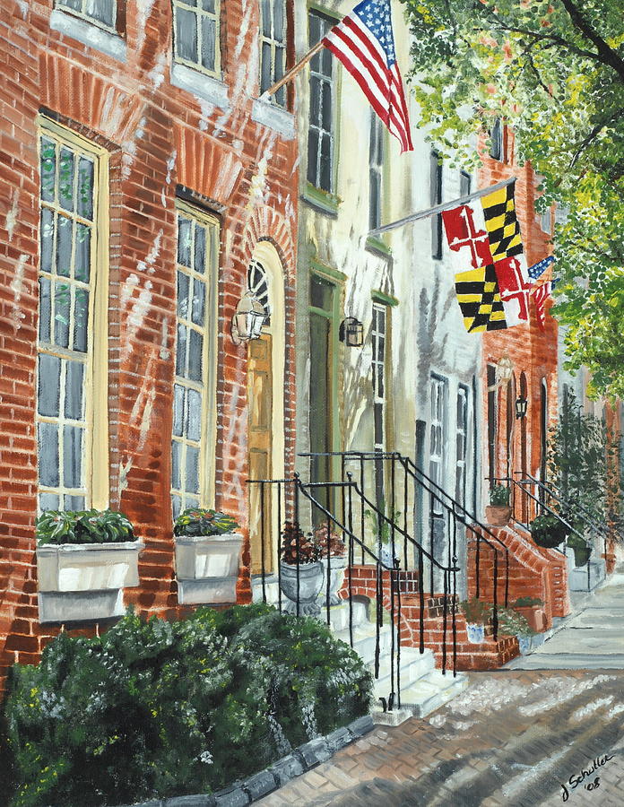 Baltimore Painting - William Street Summer by John Schuller