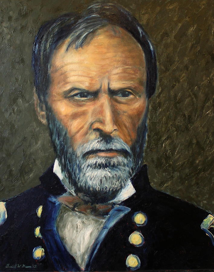 William T. Sherman Painting by Daniel W Green