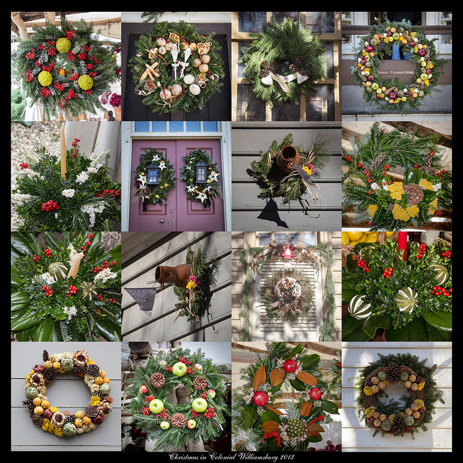 Williamsburg Christmas Collage Squared 2 Photograph by Teresa Mucha