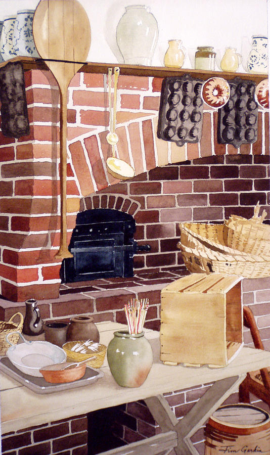 Williamsburg Kitchen Painting by Jim Gerkin