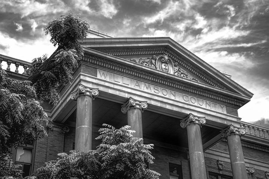 Williamson County Courthouse BW Photograph by Joan Carroll