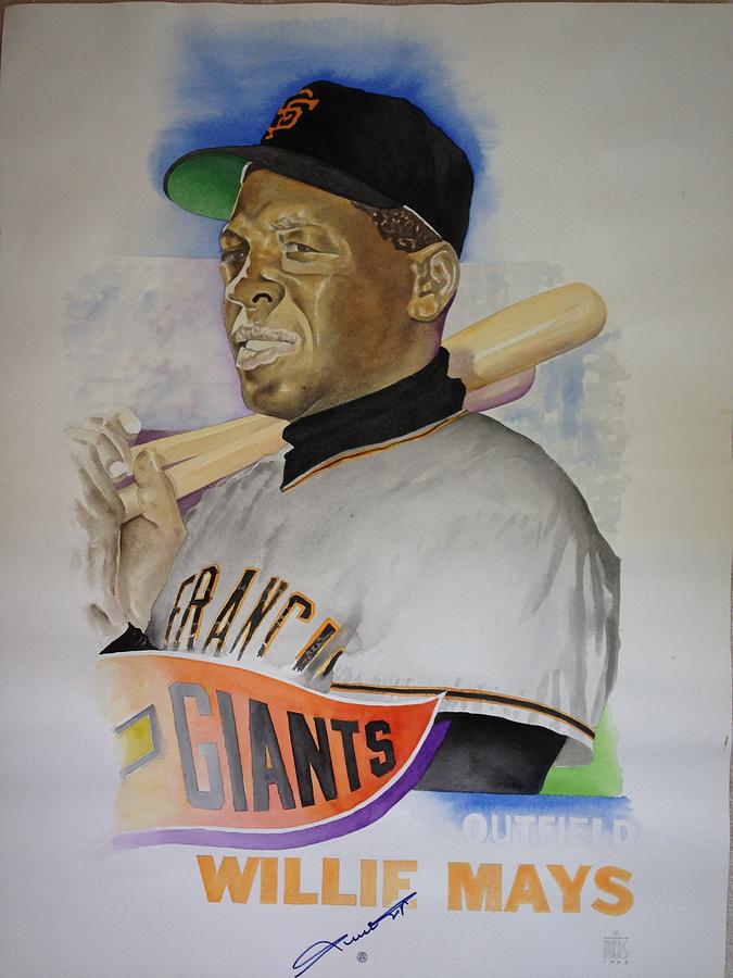 New York Giants Outfielder Willie Mays Poster