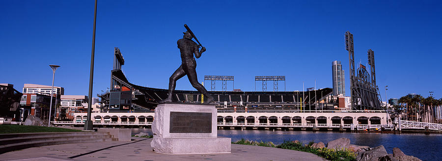 Willie Mays Photograph - Willie Mays Statue In Front by Panoramic Images
