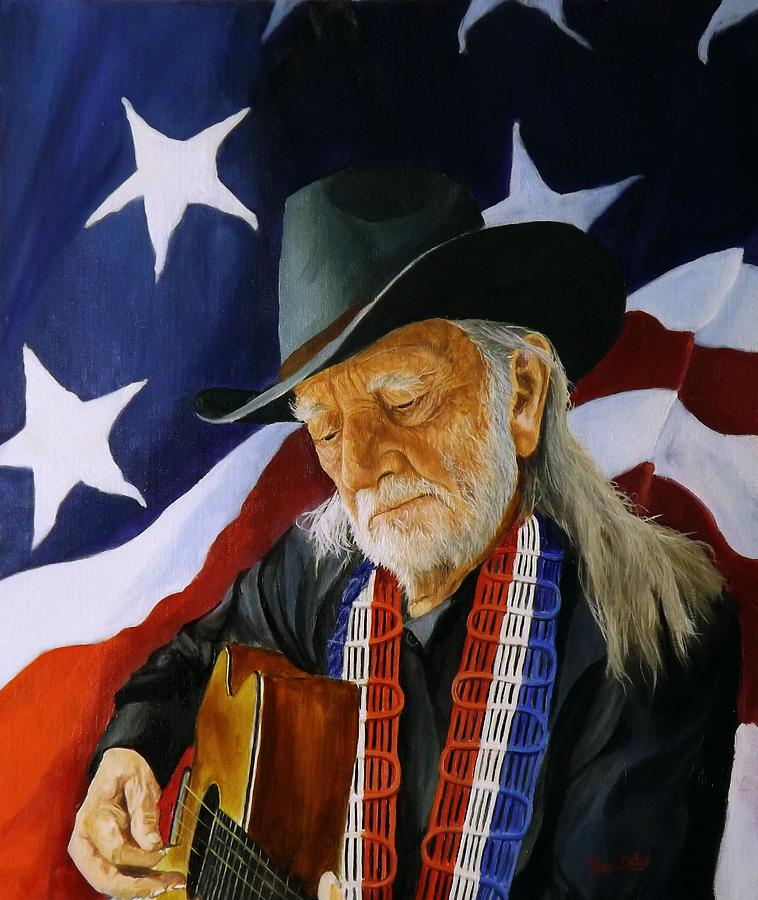 Willie Nelson Painting by Barry BLAKE