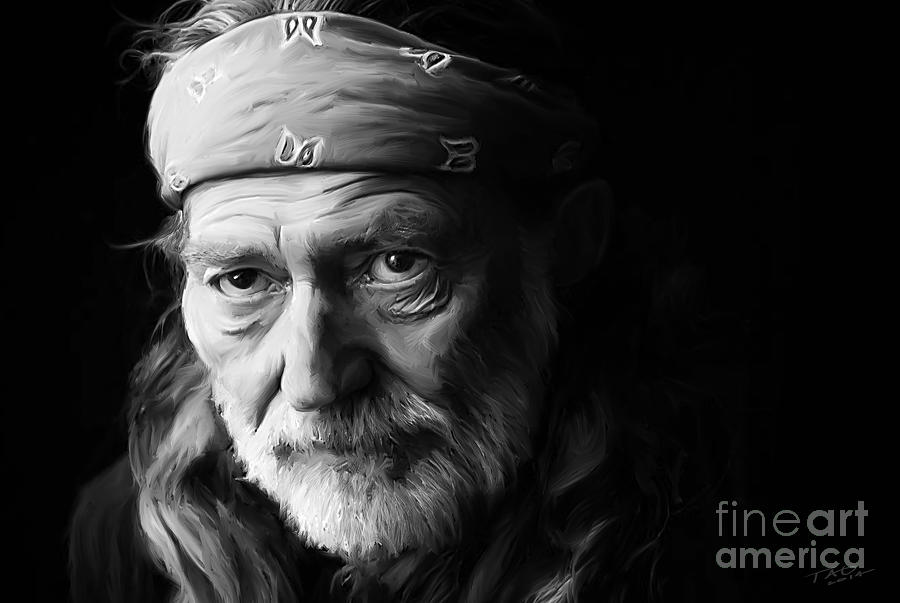 Willie Nelson Painting - Willie Nelson by Paul Tagliamonte Willie Nelson Painting - Willie Nelson by Paul Tagliamonte