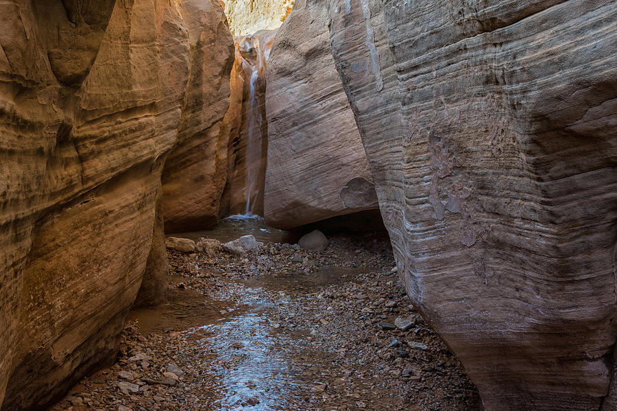 Landscape Photograph - Willis Creek Slot Canyon Waterfall - Grand Staircase Escalante National Monument Utah by Brian Harig