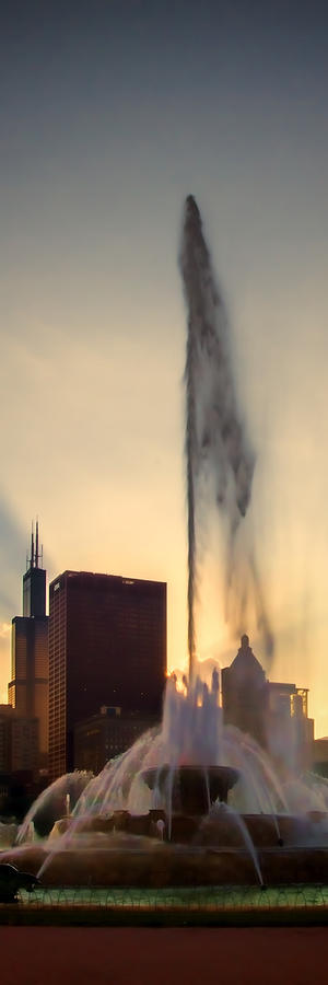 Willis Tower and buckingham fountain in a 3 to 1 aspect ratio Photograph by Sven Brogren
