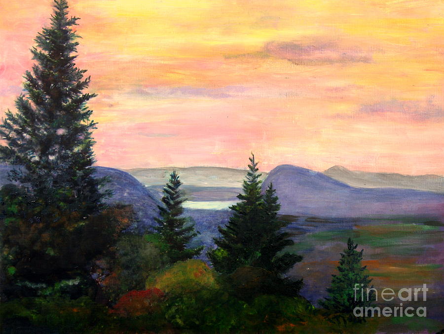 Willoughby Gap from Burke Mountain Painting by Donna Walsh