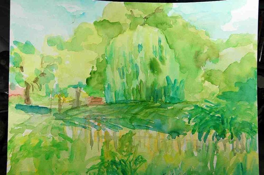 Tree Painting - Willow at Topeka zoo by Rachel Rose