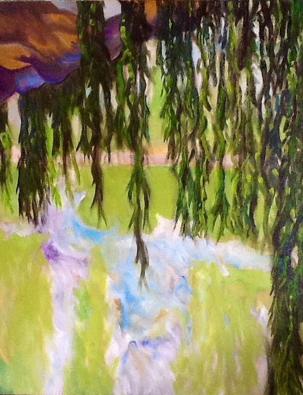 Impressionism Painting - Willow- Botanic Gardens Chicago by Sal Settecase