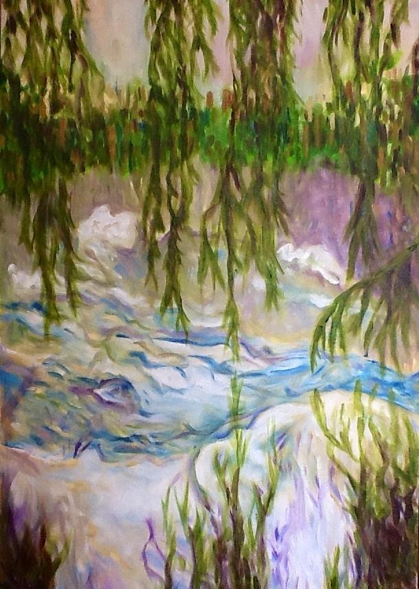 Impressionism Painting - Willow - Chicago botanic garden by Sal Settecase