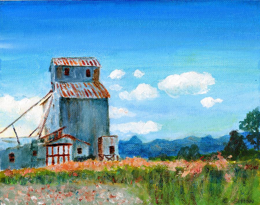 Willow Creek Grain Elevator II Painting by C Sitton