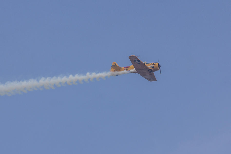Willow Run Air Show with streamer  Photograph by John McGraw