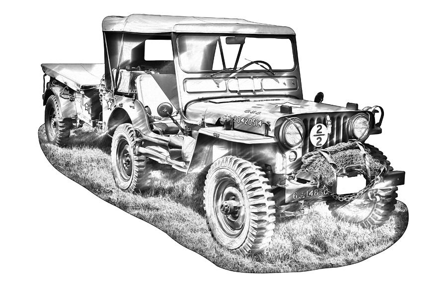 Willys World War Two Army Jeep Illustration Photograph by Keith Webber Jr