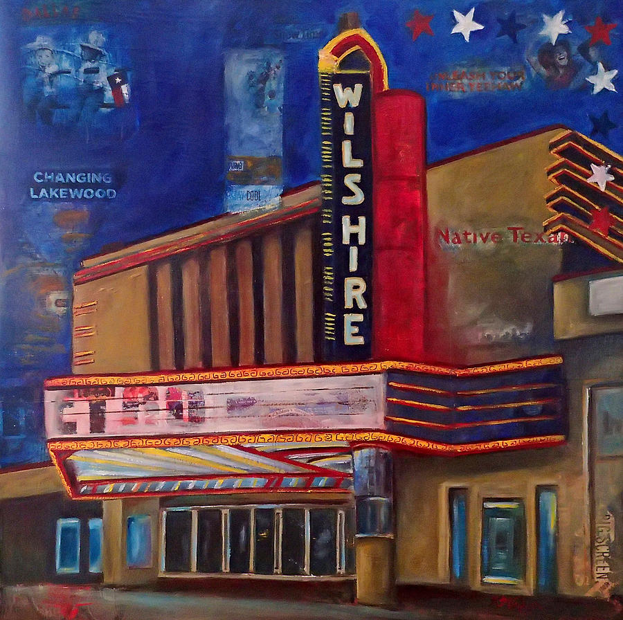 Wilshire Theater Mixed Media by Katrina Rasmussen - Pixels