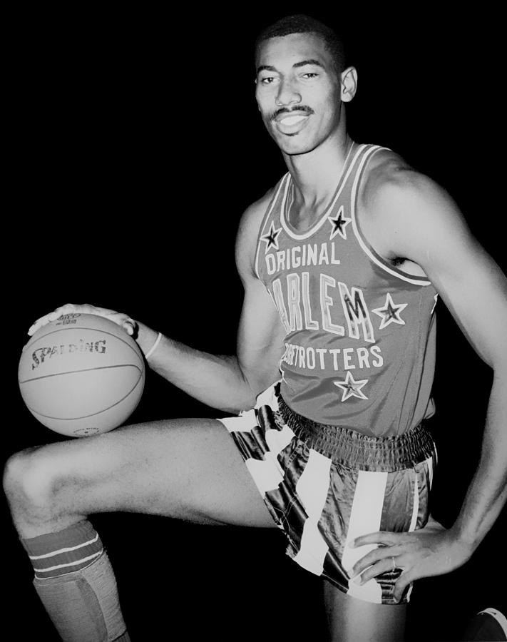 Basketball Photograph - Wilt Chamberlain as a Member of the Harlem Globetrotters  by Mountain Dreams