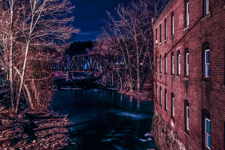 Bridge Photograph - Wilton NH Night by Tom Wilder