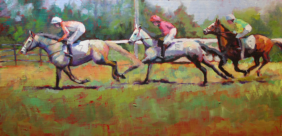 Win Place Show Painting by Carol Jo Smidt