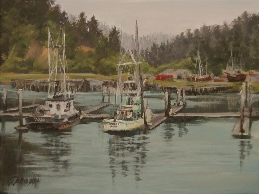 Winchester Bay Painting by Karen Ilari