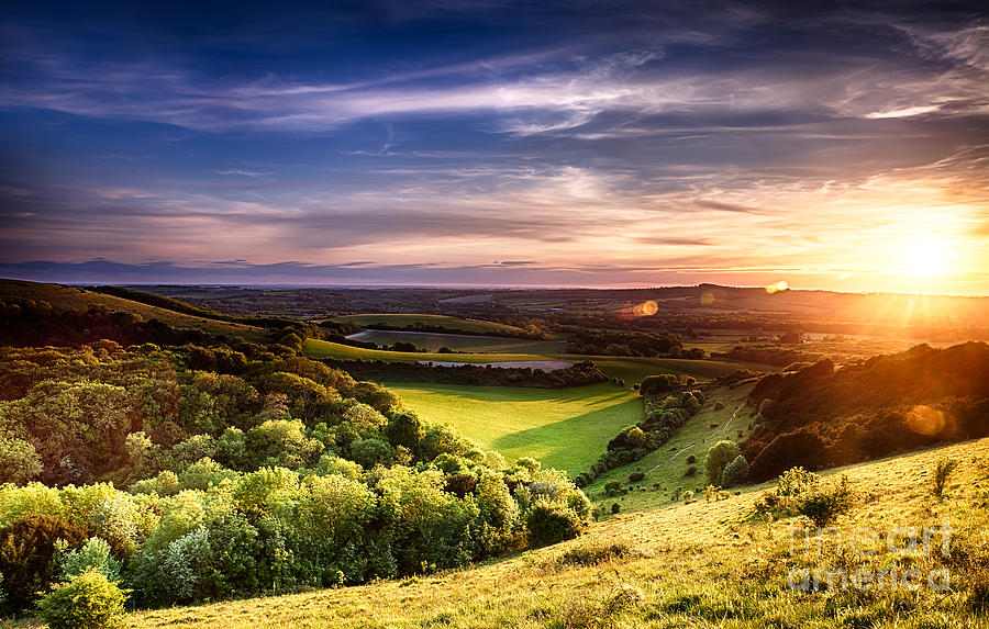 Winchester hill sunset Photograph by Simon Bratt