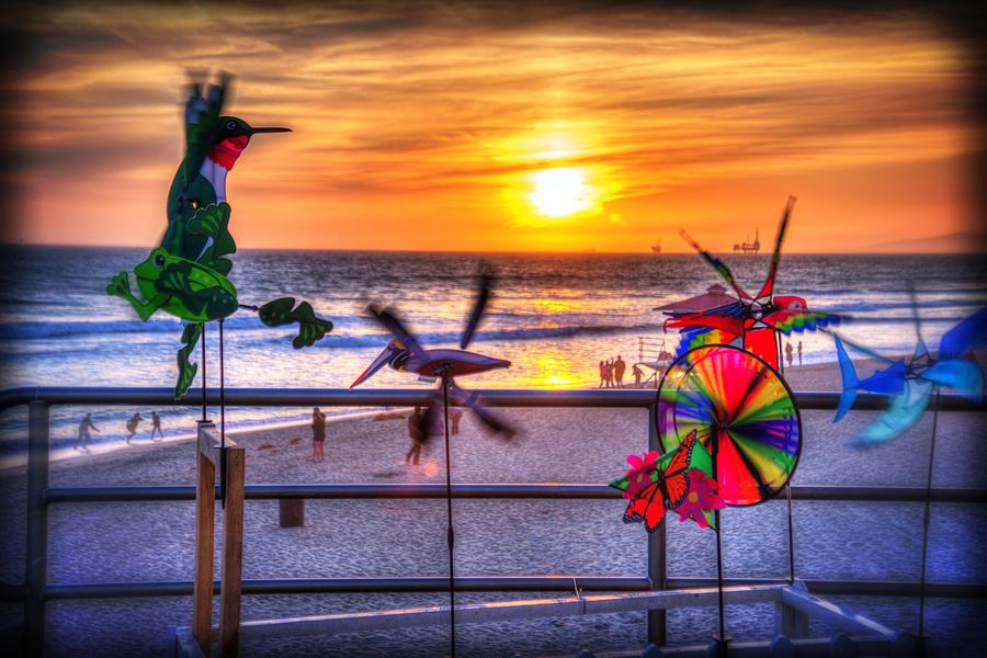 Huntington Beach Photograph - Wind Chimes at Sunset by Spencer McDonald