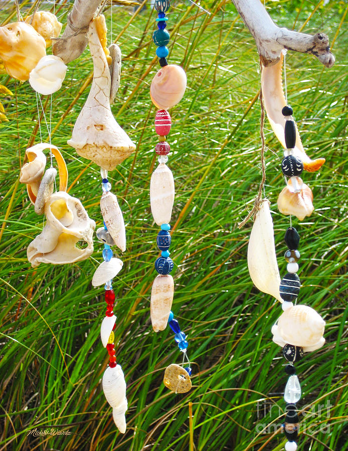 Shell Photograph - Wind Chimes at the Beach by Michelle Constantine