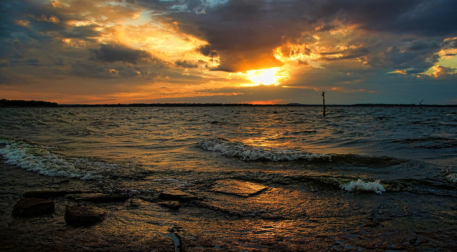 Sunset Photograph - Wind Driven Sunset by Carolyn Fletcher