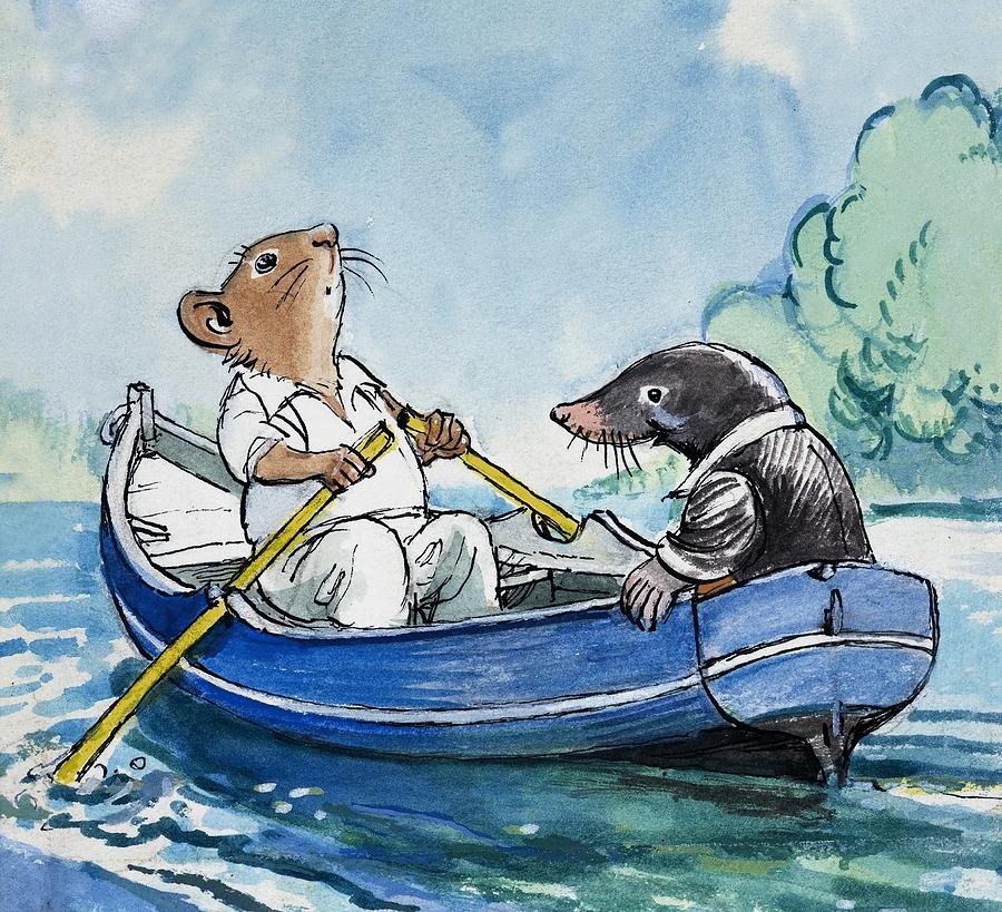 Wind In The Willows Rowing Boat Scene Painting by Philip Mendoza